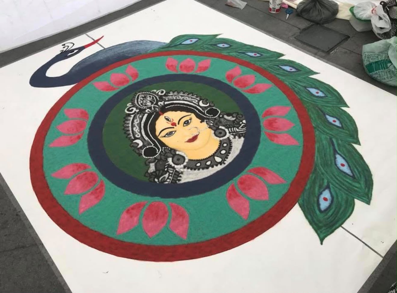 Geometric mandala Rangoli design
